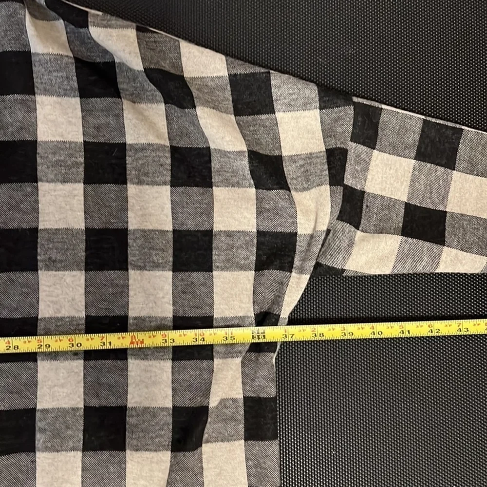 Suzanne Betro Dolman Sleeve‎ Drop Shoulder Plaid Buffalo Check Cowl Neck Sweater